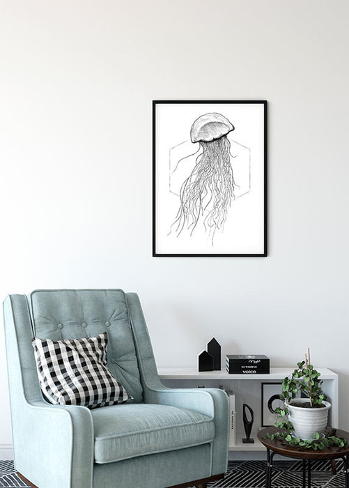Wandbild - Jellyfish White