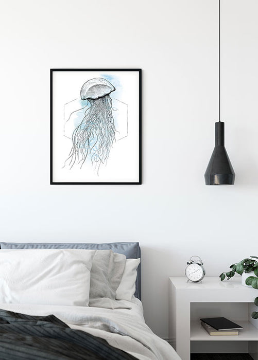 Komar NEU | Wandbild - Jellyfish Watercolor - Größe 30 x 40 cm