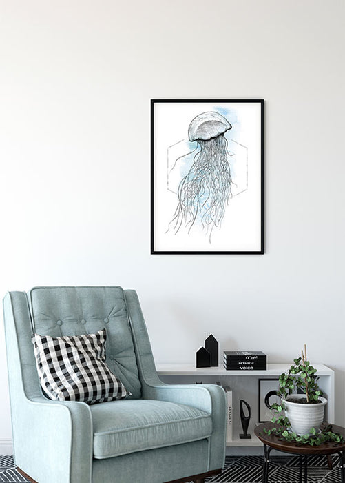 Komar NEU | Wandbild - Jellyfish Watercolor - Größe 30 x 40 cm