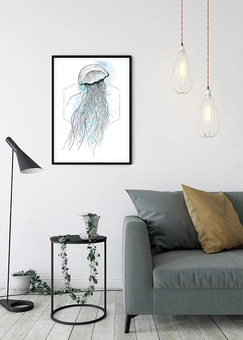 Komar NEU | Wandbild - Jellyfish Watercolor - Größe 40 x 50 cm