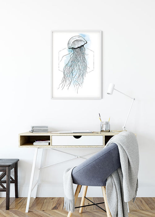 Komar NEU | Wandbild - Jellyfish Watercolor - Größe 30 x 40 cm