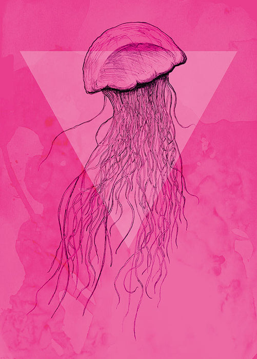 Komar NEU | Wandbild - Jellyfish Pink - Größe 30 x 40 cm