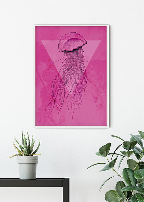 Wandbild - Jellyfish Pink