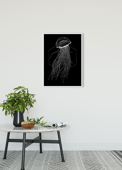 Wandbild - Jellyfish Black