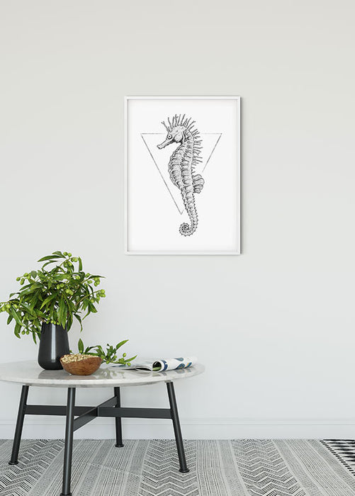 Wandbild - Sea Horse White