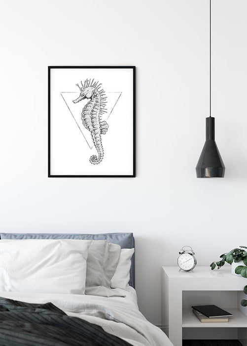 Wandbild - Sea Horse White
