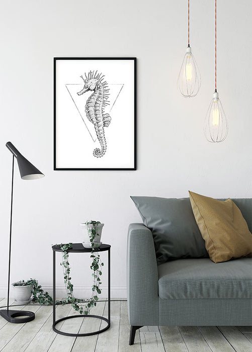 Wandbild - Sea Horse White