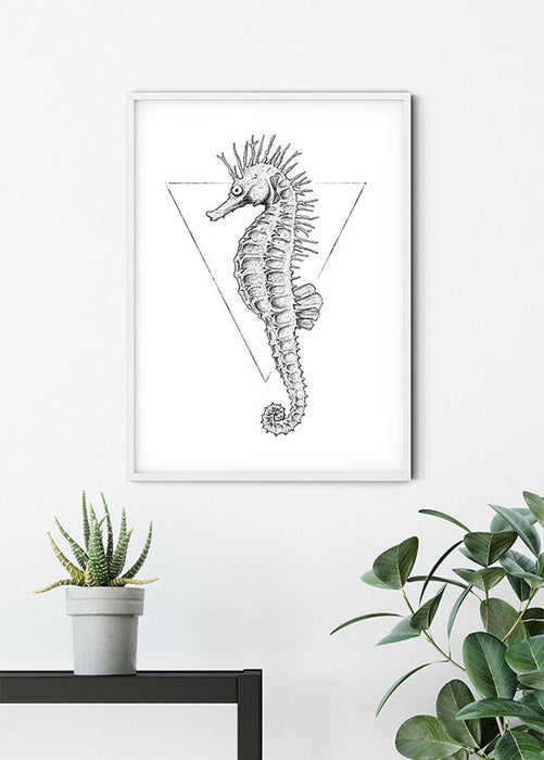 Wandbild - Sea Horse White