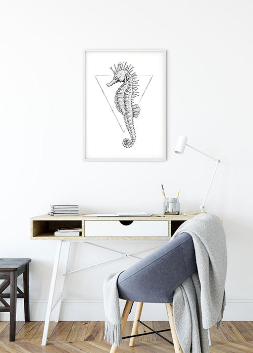 Wandbild - Sea Horse White