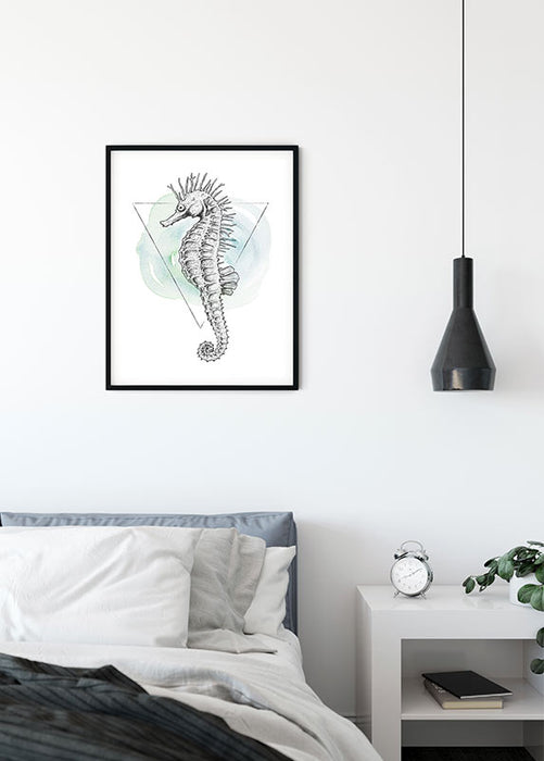 Komar NEU | Wandbild - Sea Horse Watercolor - Größe 40 x 50 cm