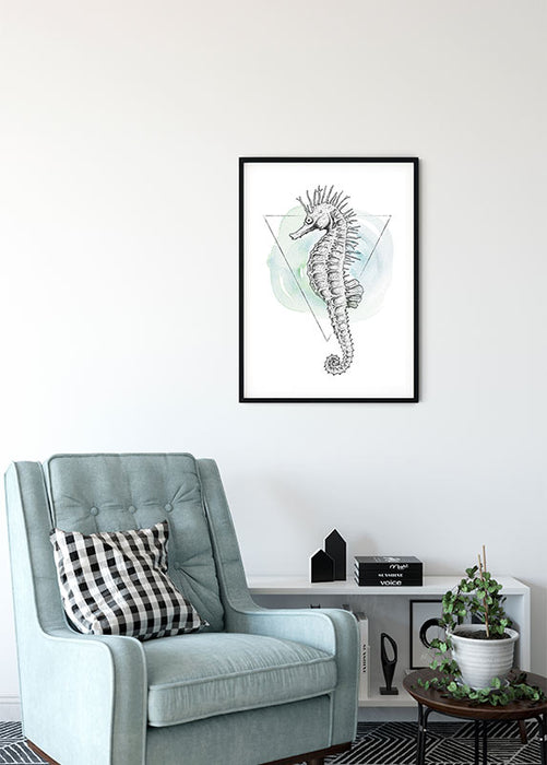 Komar NEU | Wandbild - Sea Horse Watercolor - Größe 40 x 50 cm