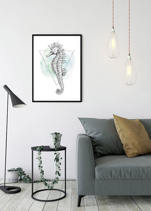 Wandbild - Sea Horse Watercolor