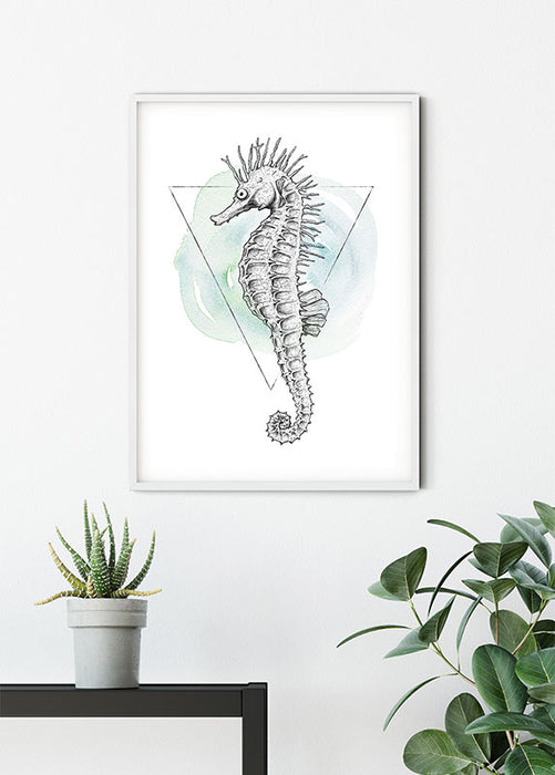 Komar NEU | Wandbild - Sea Horse Watercolor - Größe 30 x 40 cm