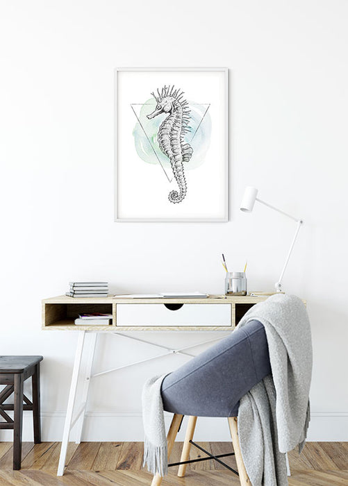 Komar NEU | Wandbild - Sea Horse Watercolor - Größe 30 x 40 cm