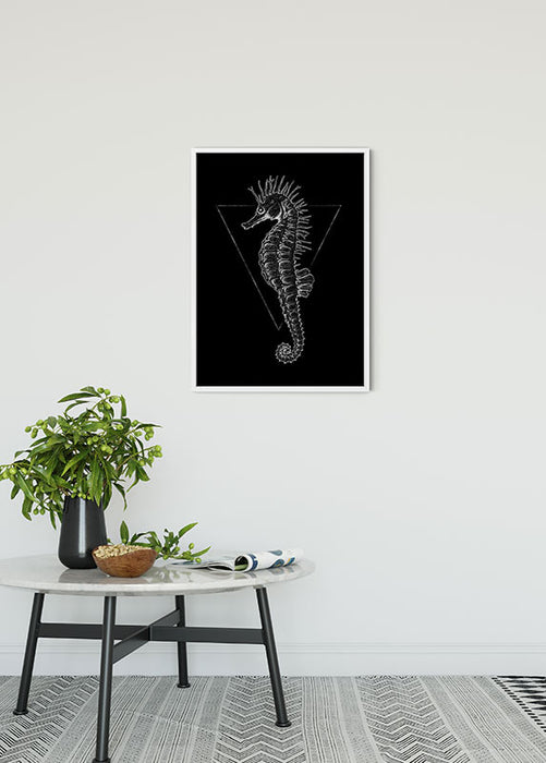 Komar NEU | Wandbild - Sea Horse Black - Größe 30 x 40 cm