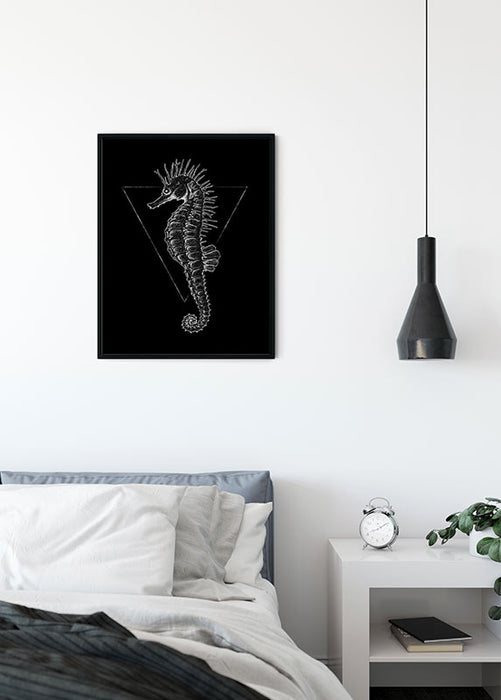 Komar NEU | Wandbild - Sea Horse Black - Größe 40 x 50 cm