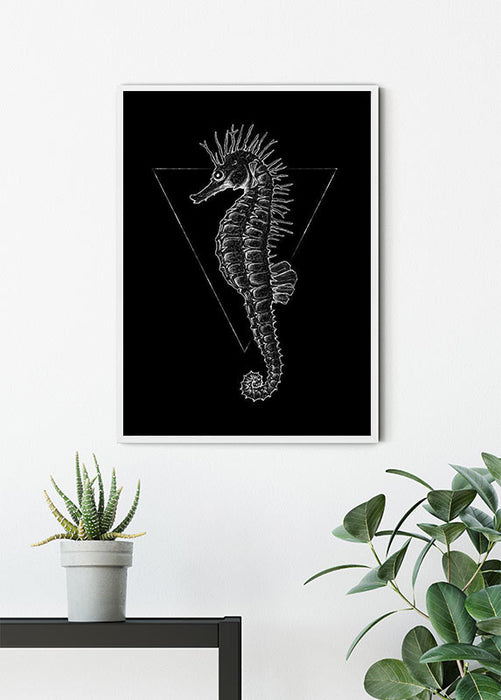 Komar NEU | Wandbild - Sea Horse Black - Größe 50 x 70 cm