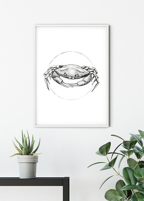 Wandbild - Crab White