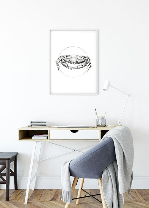 Komar NEU | Wandbild - Crab White - Größe 50 x 70 cm