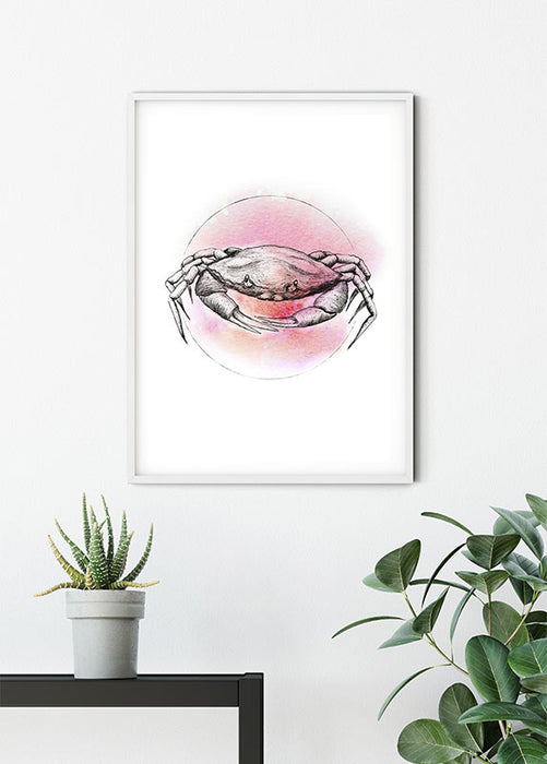 Wandbild - Crab Watercolor