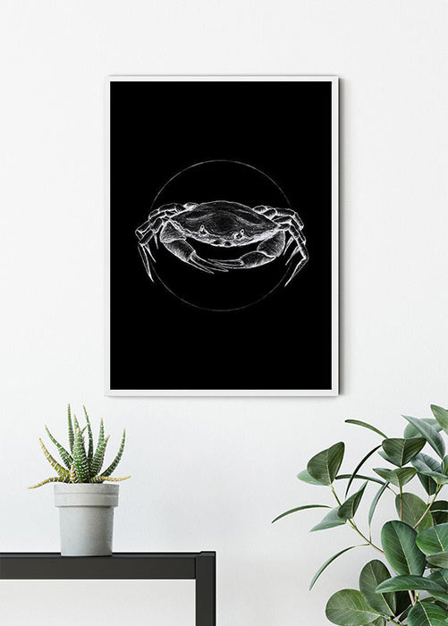 Wandbild - Crab Black