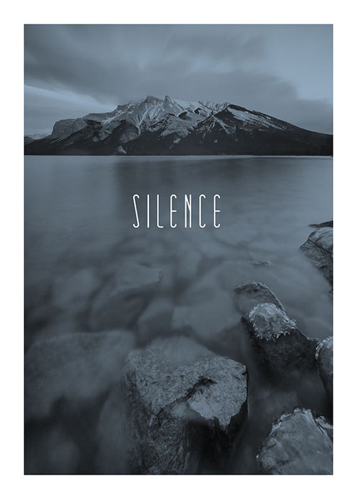 Wandbild - Word Lake Silence Steel