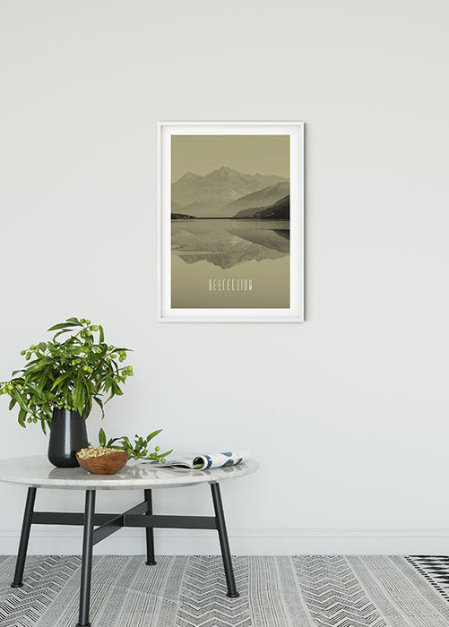 Wandbild - Word Lake Reflection Sand