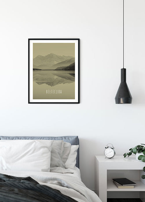 Wandbild - Word Lake Reflection Sand