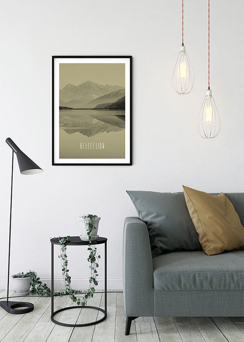 Wandbild - Word Lake Reflection Sand