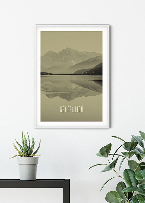 Wandbild - Word Lake Reflection Sand