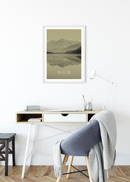 Wandbild - Word Lake Reflection Sand