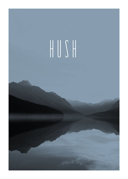 Wandbild - Word Lake Hush Steel