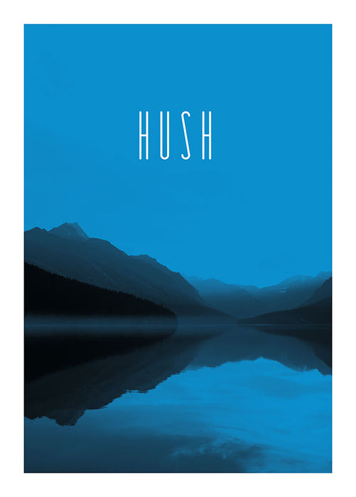 Komar NEU | Wandbild - Word Lake Hush Blue - Größe 30 x 40 cm