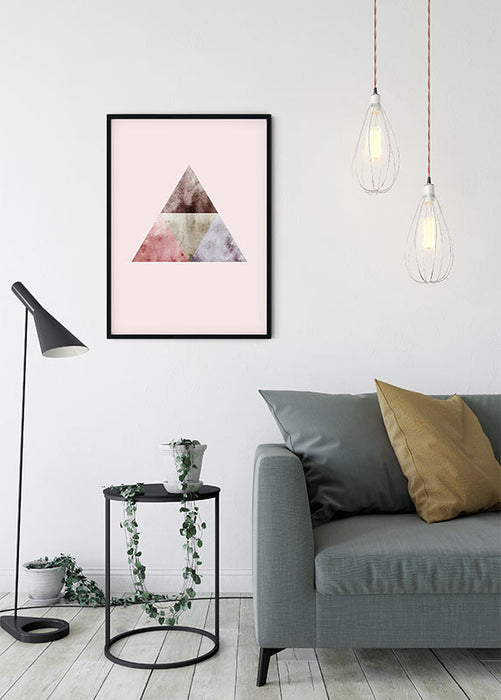 Wandbild - Triangles Top Red