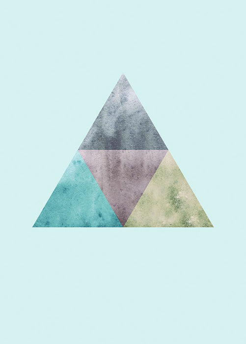 Komar NEU | Wandbild - Triangles Top Blue - Größe 30 x 40 cm