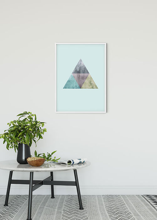 Wandbild - Triangles Top Blue