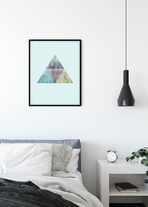 Wandbild - Triangles Top Blue