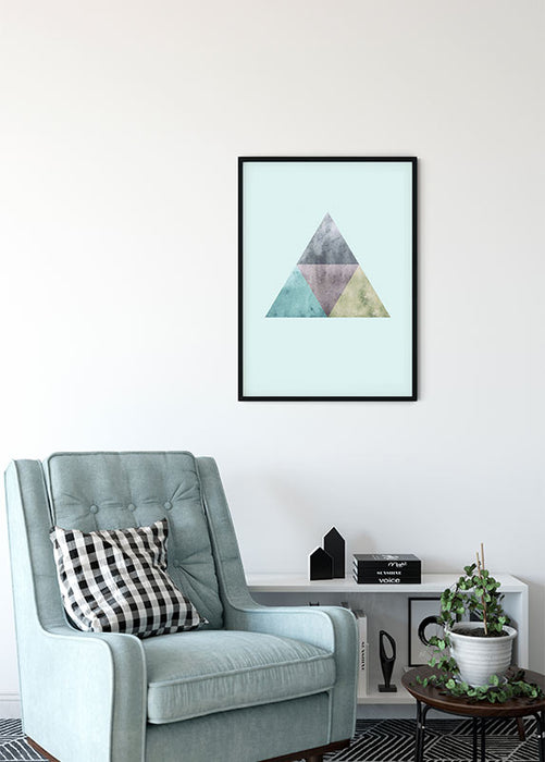 Wandbild - Triangles Top Blue