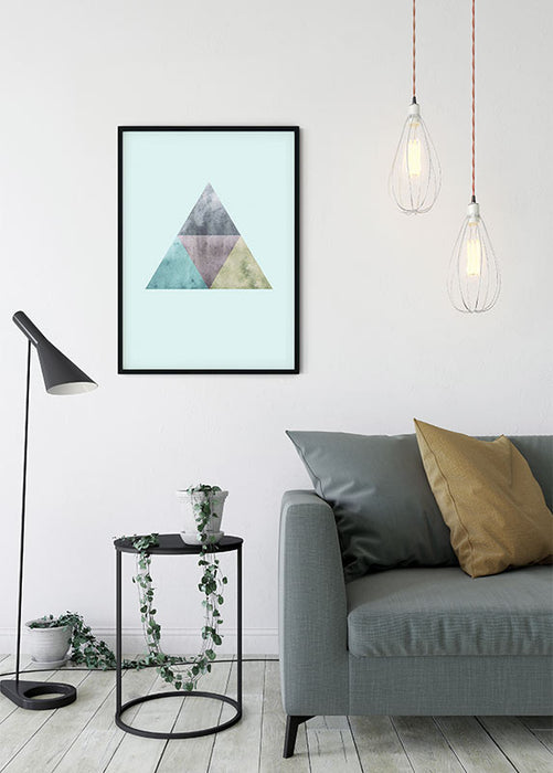 Wandbild - Triangles Top Blue