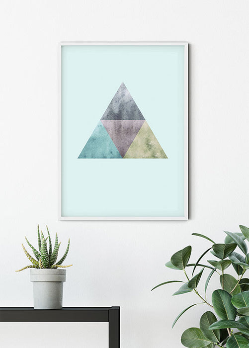 Wandbild - Triangles Top Blue