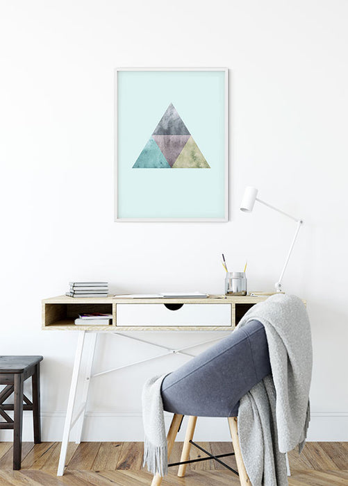 Wandbild - Triangles Top Blue