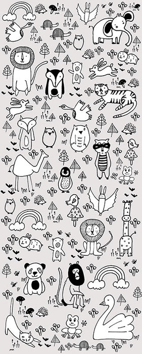 Digitaldruck Vlies Fototapete | Scribble Park Panel | 100 x 250 cm