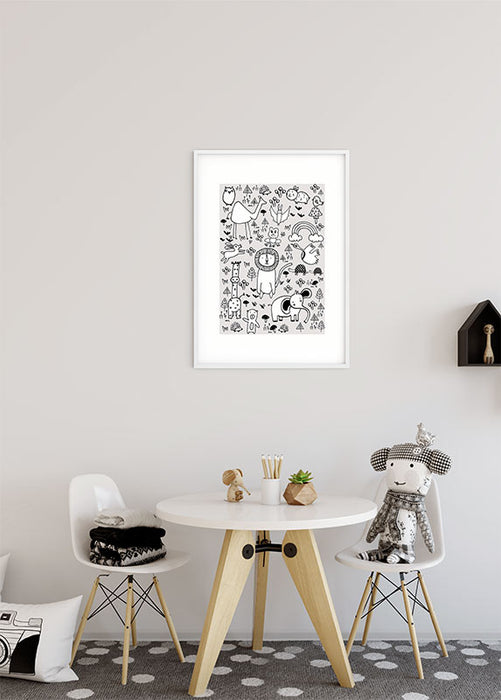 Komar NEU | Wandbild - Scribble Park - Größe 40 x 50 cm