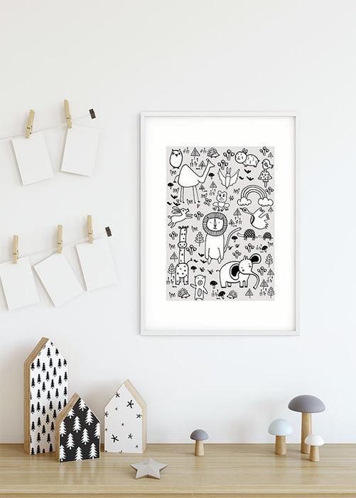 Komar NEU | Wandbild - Scribble Park - Größe 50 x 70 cm