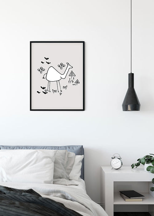 Komar NEU | Wandbild - Scribble Camel - Größe 40 x 50 cm