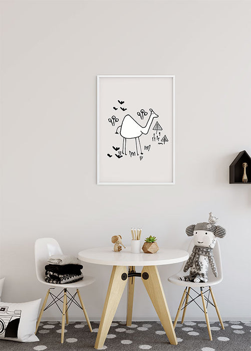 Wandbild - Scribble Camel