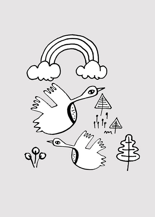 Wandbild - Scribble Birdy