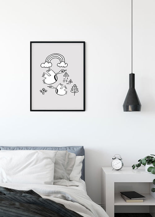 Wandbild - Scribble Birdy