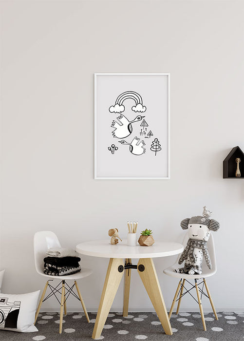 Wandbild - Scribble Birdy