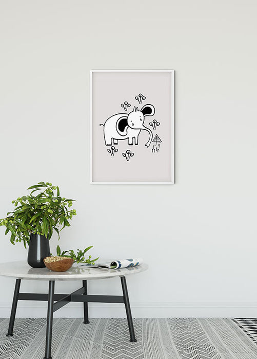 Wandbild - Scribble Elephant
